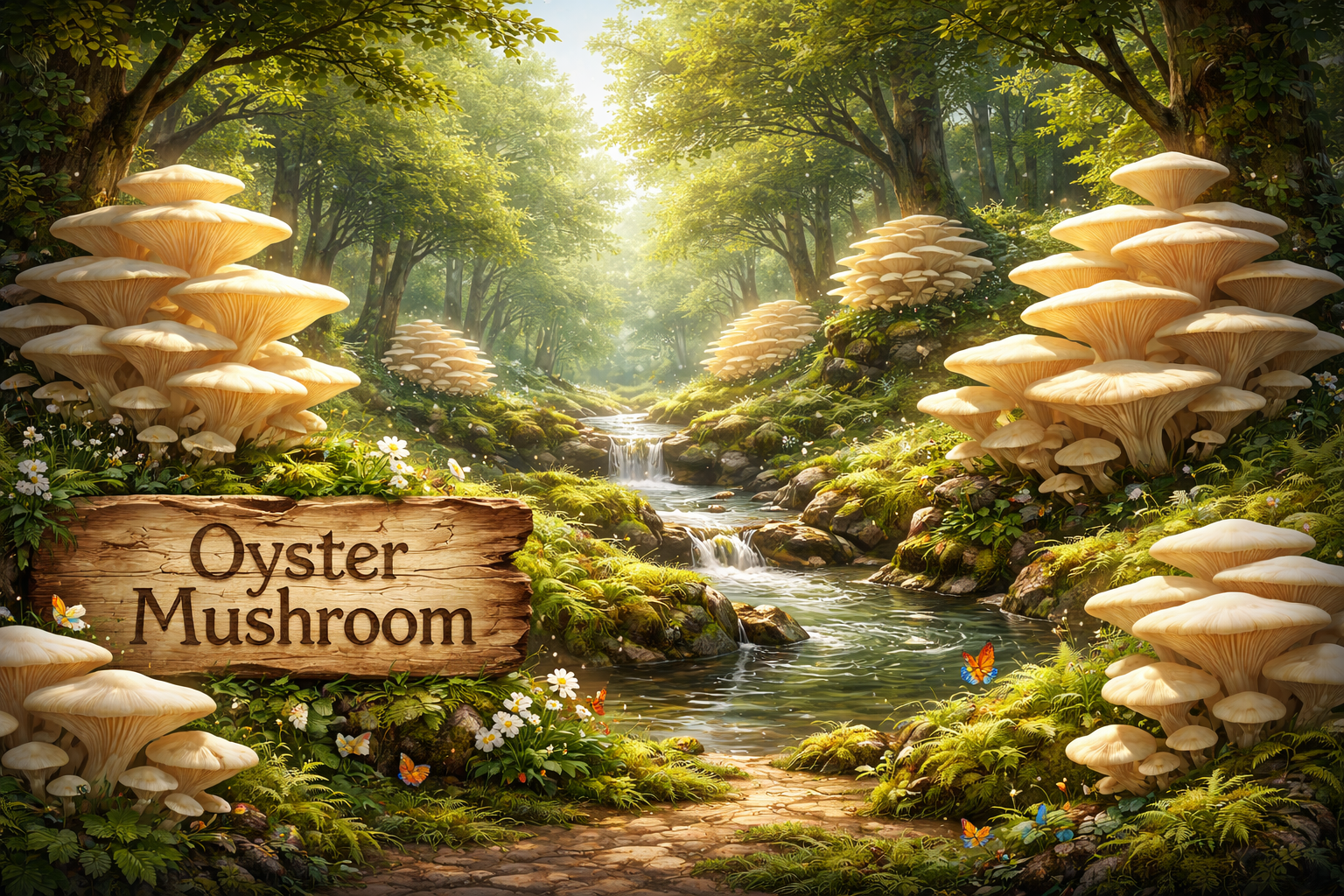 Oyster mushrooms displayed on a neutral surface for educational content.