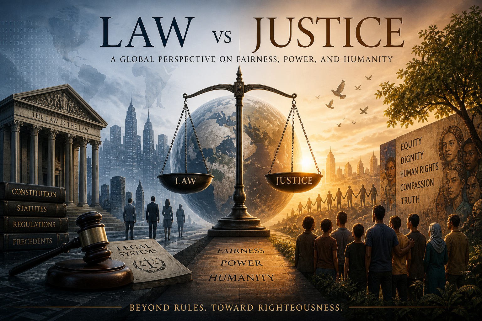 Scales of justice with legal books and symbolic elements representing law and fairness Recommended Filename Format: