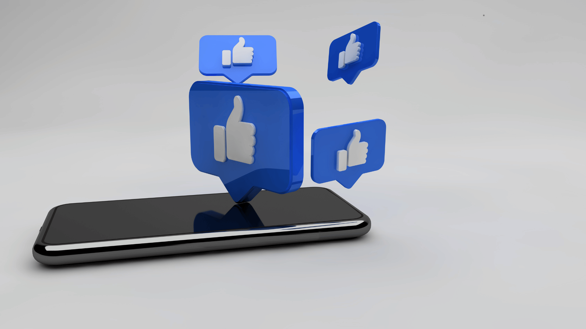 Digital screens showing social media feeds, page layouts, and content posts