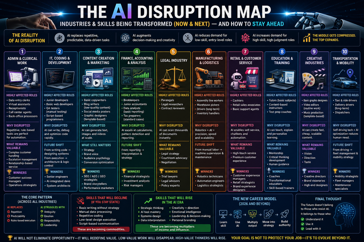 Visual showing digital systems interacting with human work environments and industry settings
