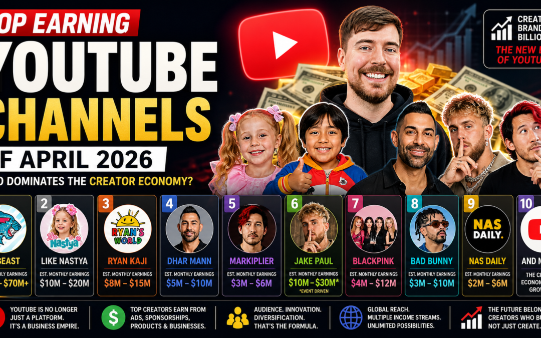 Top Earning YouTube Channels of April 2026: Who Dominates the Creator Economy?
